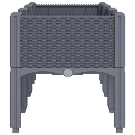 Plantenbak met poten 120x40x42 cm polypropeen grijs 4