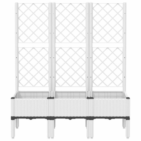 Plantenbak met latwerk 120x40x142 cm polypropeen wit 3