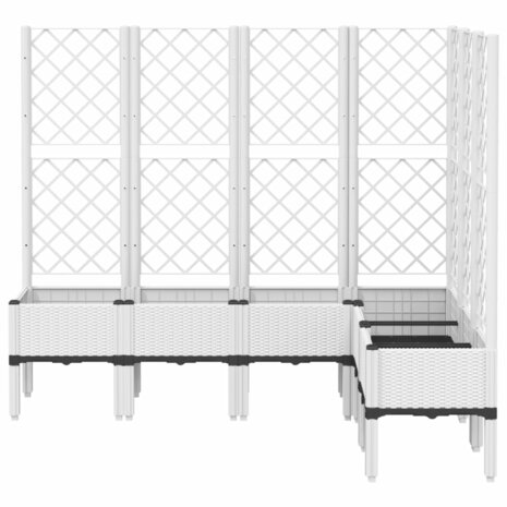 Plantenbak met latwerk 160x120x142 cm polypropeen wit 3