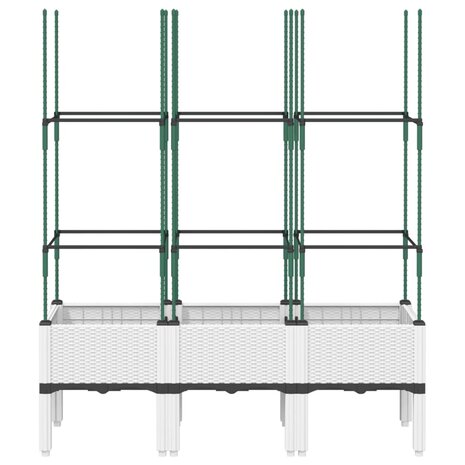 Plantenbak met latwerk 120x40x142,5 cm polypropeen wit 3