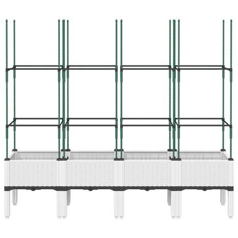 Plantenbak met latwerk 160x40x142,5 cm polypropeen wit 3