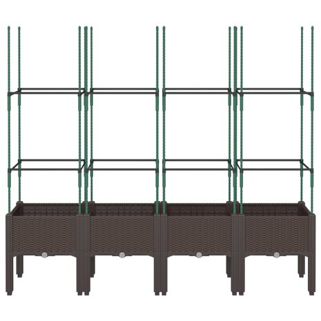 Plantenbak met latwerk 160x40x142,5 cm polypropeen bruin 3