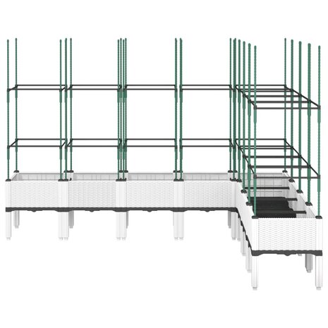 Plantenbak met latwerk 200x160x142,5 cm polypropeen wit 3