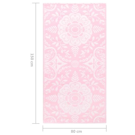 Buitenkleed 80x150 cm PP roze 7