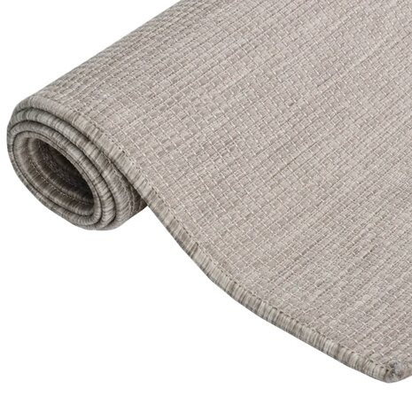 Buitenkleed platgeweven 80x150 cm taupe 3