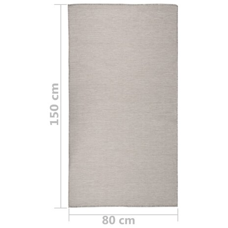 Buitenkleed platgeweven 80x150 cm taupe 6