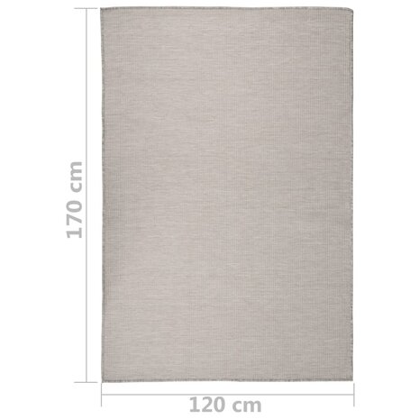 Buitenkleed platgeweven 120x170 cm taupe 6