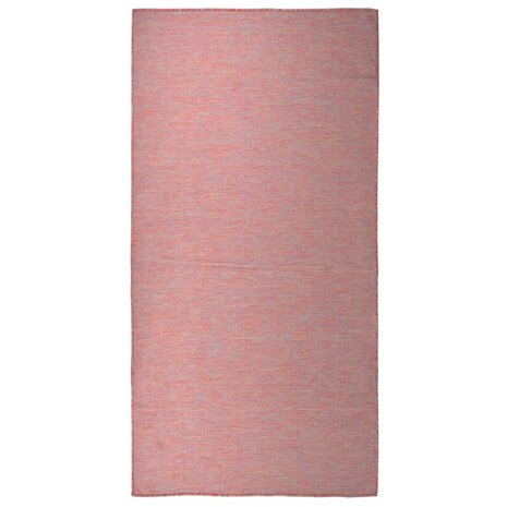 Buitenkleed platgeweven 100x200 cm rood 1