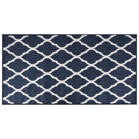 Buitenkleed omkeerbaar 80x150 cm marineblauw en wit 3