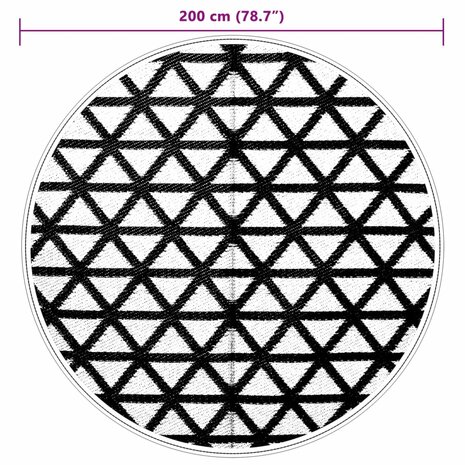 Buitentapijt Ø 200 cm polypropeen zwart 6