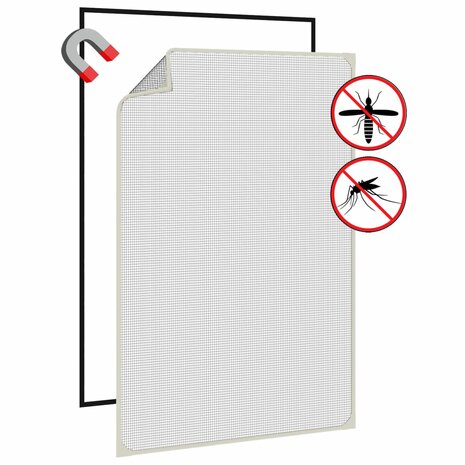 Insectenhor voor ramen magnetisch 80x120 cm wit 4