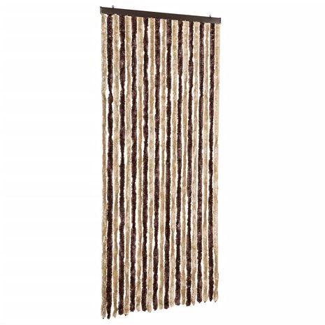 Vliegengordijn 90x220 cm chenille beige en lichtbruin 2