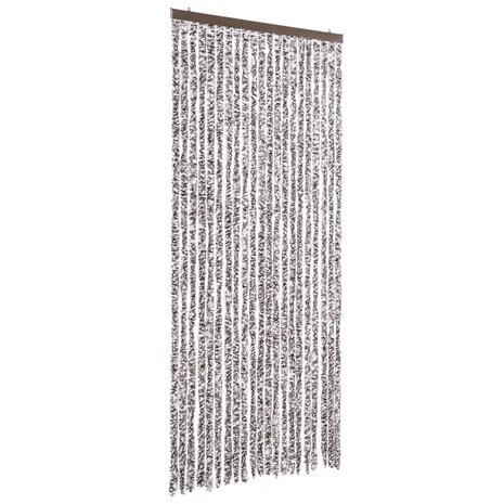 Vliegengordijn 90x200 cm chenille bruin en beige 2