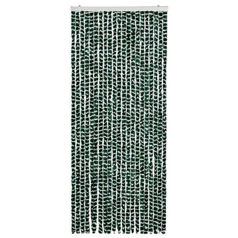 Vliegengordijn 90x220 cm chenille groen en wit 3