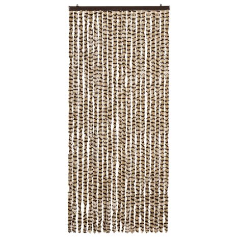 Vliegengordijn 90x220 cm chenille beige en bruin 3