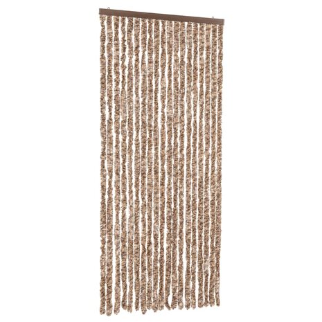 Vliegengordijn 56x185 cm chenille beige en donkerbruin 2