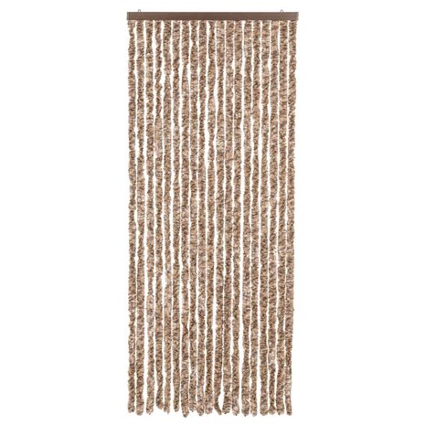 Vliegengordijn 56x185 cm chenille beige en donkerbruin 3