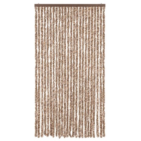 Vliegengordijn 100x200 cm chenille beige en donkerbruin 3