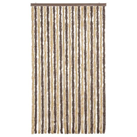 Vliegengordijn 100x230 cm chenille donkerbruin en beige 3