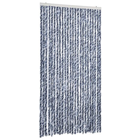 Vliegengordijn 100x200 cm chenille blauw en wit 2