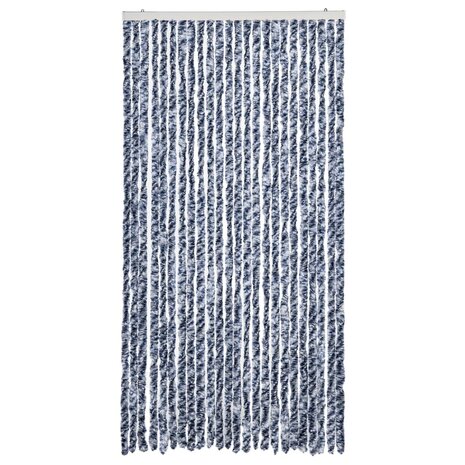 Vliegengordijn 100x200 cm chenille blauw en wit 3