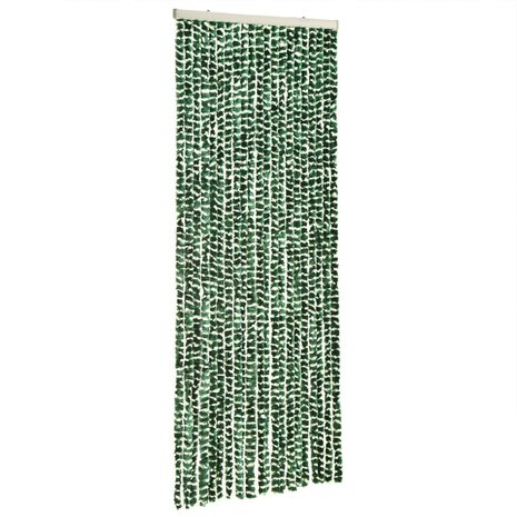 Vliegengordijn 100x230 cm chenille groen en wit 2