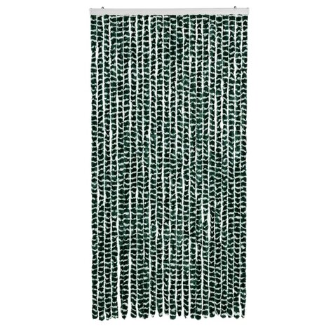 Vliegengordijn 100x230 cm chenille groen en wit 3