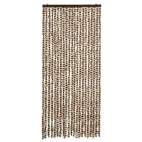 Vliegengordijn 90x200 cm chenille beige en bruin 3