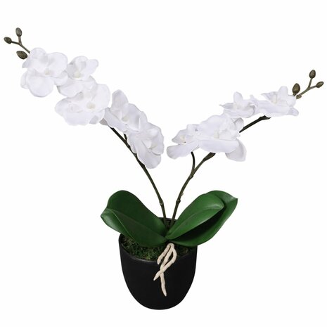 Kunstplant orchidee met pot 30 cm wit 1