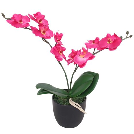 Kunstplant orchidee met pot 30 cm rood 1