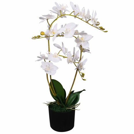 Kunstplant orchidee met pot 65 cm wit 1