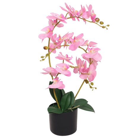 Kunstplant orchidee met pot 65 cm roze 1