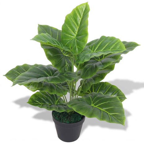 Kunst taro plant met pot 45 cm groen 1