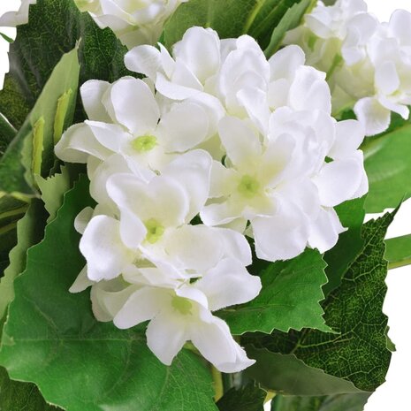 Kunst hortensia plant met pot 60 cm wit 2