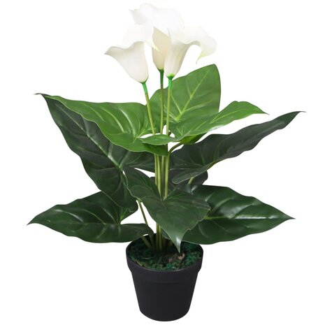 Kunst calla lelie plant met pot 45 cm wit 1