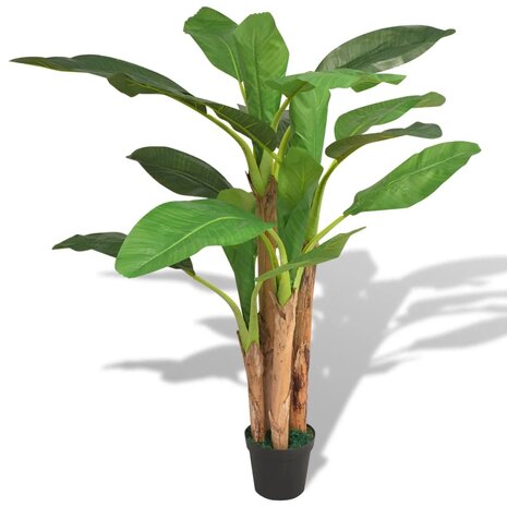 Kunst bananenboom plant met pot 175 cm groen 1