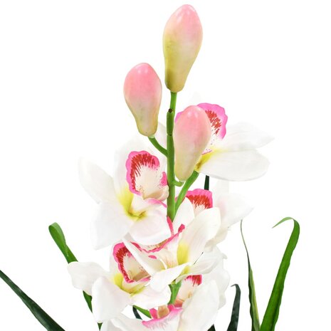 Kunstplant met pot cymbidium orchidee 100 cm groen 2