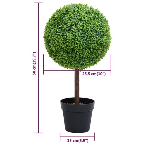 Kunstplant met pot buxus bolvorming 50 cm groen 5