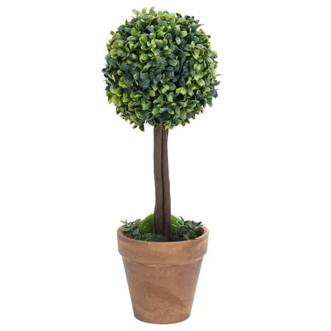 Kunstplanten met pot 2 st buxus bolvorming 56 cm groen 3