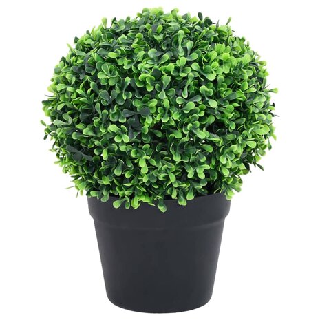 Kunstplanten met pot 2 st buxus bolvorming 27 cm groen 2