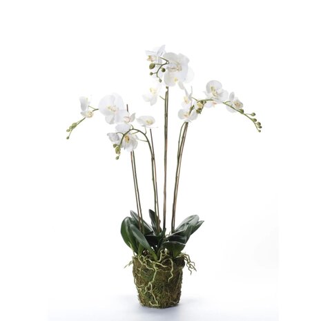 Emerald Kunstplant orchidee met mos wit 90 cm 20.355 1