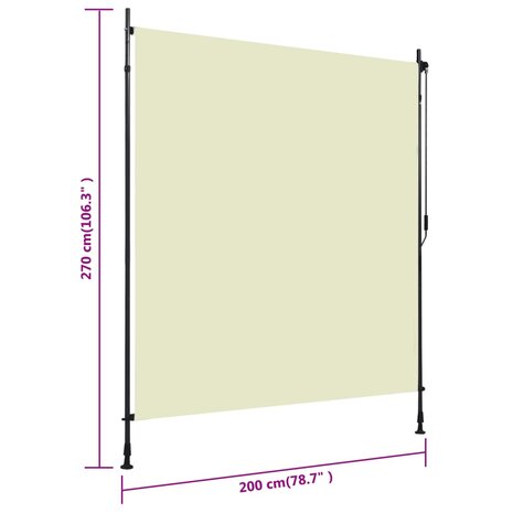 Rolgordijn voor buiten 200x270 cm crème 7