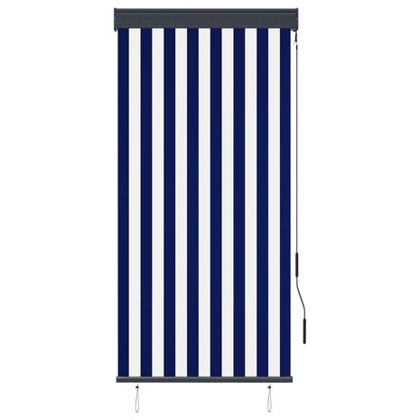 Rolgordijn voor buiten 80x250 cm blauw en wit 2