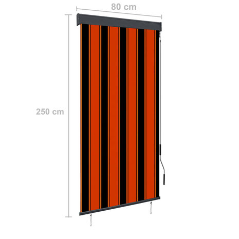 Rolgordijn voor buiten 80x250 cm oranje en bruin 8