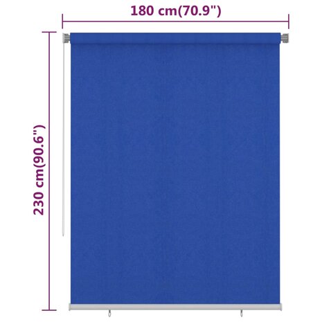 Rolgordijn voor buiten 180x230 cm HDPE blauw 6