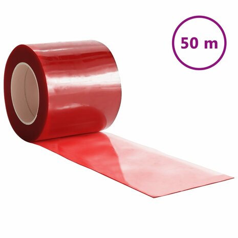 Deurgordijn 200x1,6 mm 50 m PVC rood 2