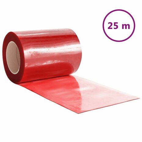 Deurgordijn 300x2,6 mm 25 m PVC rood 2