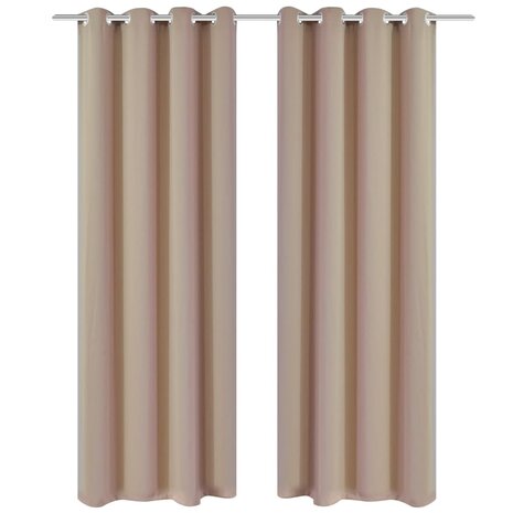 Gordijnen met metalen ringen 135 x 245 cm 2 stuks (creme) 1