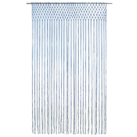 Gordijn macramé 140x240 cm katoen blauw 2