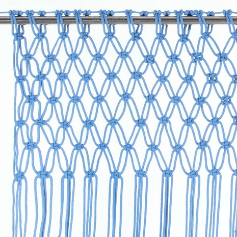 Gordijn macramé 140x240 cm katoen blauw 3